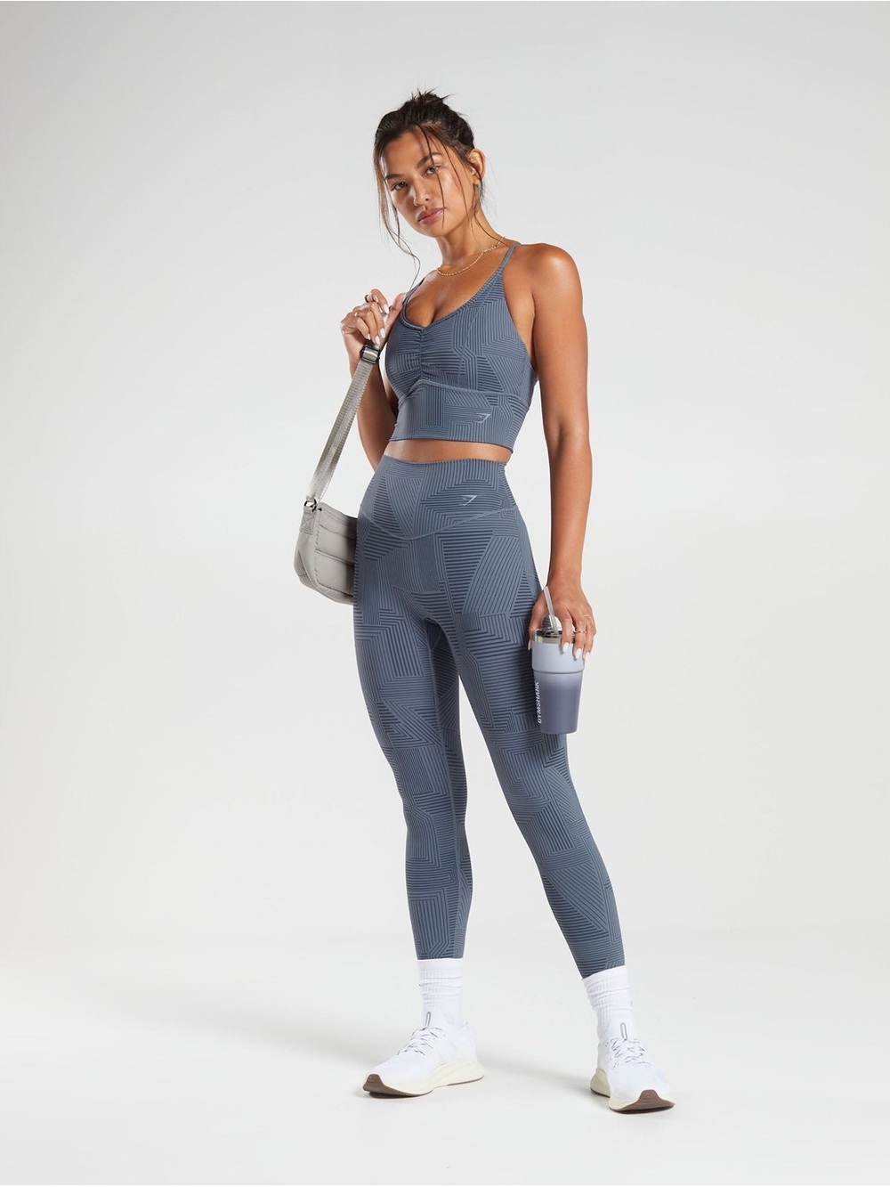 Gymshark Geo Seamless High-Waist Leggings - Slate Blue